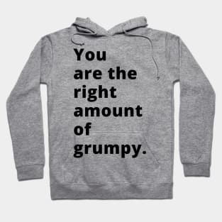 You Are The Right Amount Of Grumpy. Funny Valentines Day Saying. Hoodie